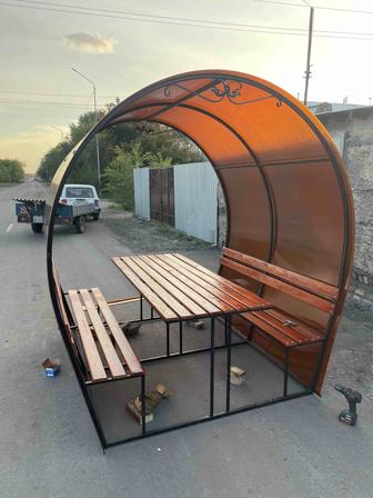 Беседка, мангал, ворота