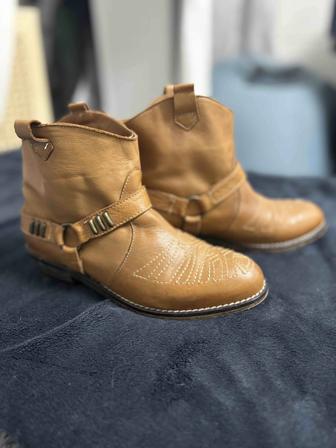 Детские весенние сапоги, кожаные, Zara kids, 35 размер.