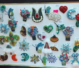 Клипсы, серьги ручной работы, этностиль