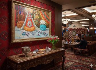 Картина Национальный натюрморт Саукеле Масло на холсте 70х50 см