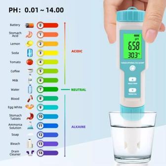 Прибор PH-метр, TDS, ORP, PPM, термометр 7в1