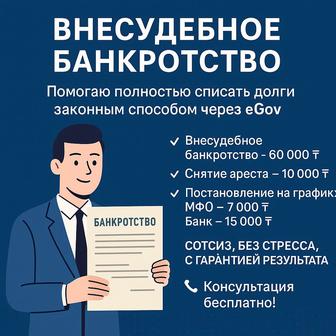 юридическая помощь по долгам. банкротство, аресты, графики.
