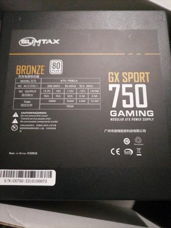 Блок питания для компьютера 750 GAMING 80 PLUS BRONZE