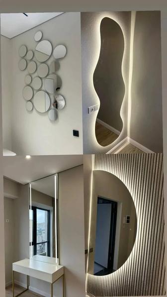 Зеркала с подсветкой и подвесные тумбочки делаем