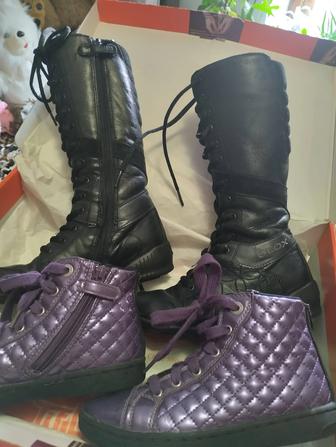 Сапожки и ботинки. Кожа. 32 размер.