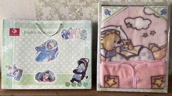 Плед конвертик для новорожденной девочки