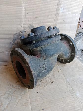 Клапан чугунный обратный фланцевый 16кч6п, Ру16, Ду100