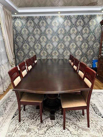 Большой обеденный стол 3м 12 стульев в подарок