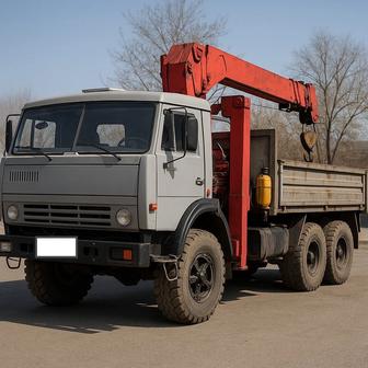 Услуги манипулятора КамАЗ 6x6. Стрела 3-3.5 т. Борт до 5 т