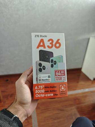 Новый запечатанный ZTE A36 4gb, 64gb