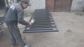 Безвоздушная покраска заборов, ворот, решеток, дверей, здании