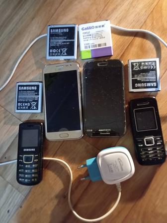 Продам два СМАРТФОНА и два кнопочных и зарядка на три шнура