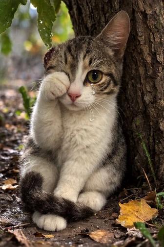 Кошечка мечтает жить дома!