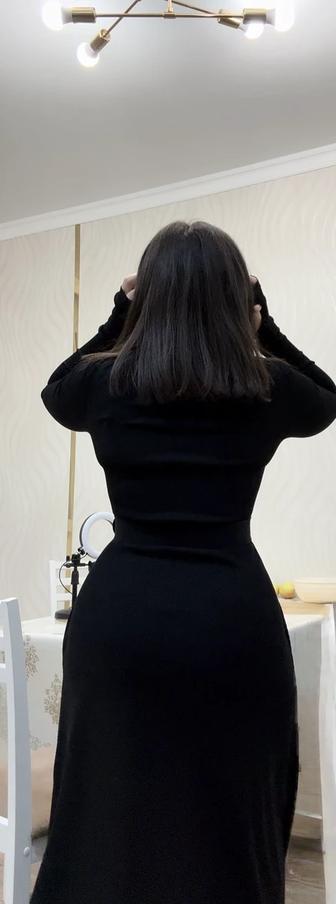 Платье черное лапша