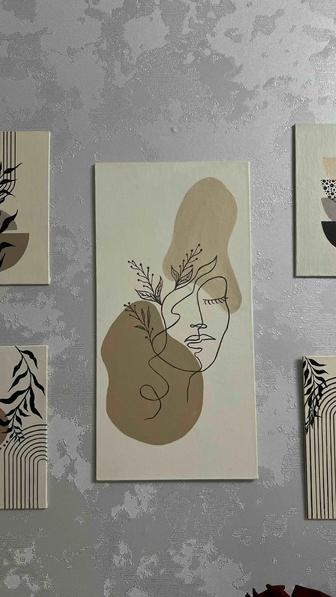 Модульная картина HAYAT, декор для дома (авторская ручная работа) пентаптих