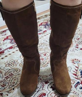 Сапоги замшевые