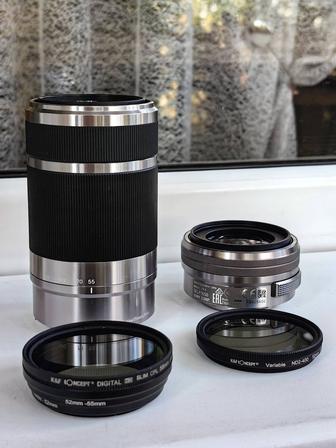 Комплект объективов Sony 16-50mm 55-210mm OSS фильтры KF