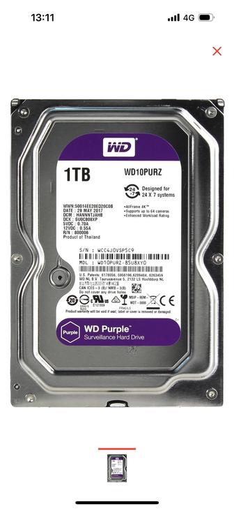 Жесткие диски для видеонаблюдения HDD Western Digital Purple разработаны сп