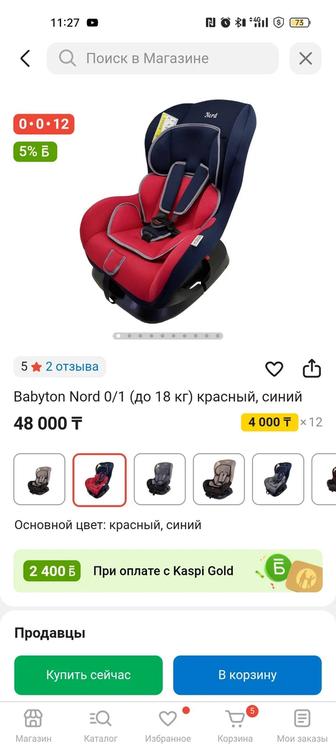 Детское автокресло babyton