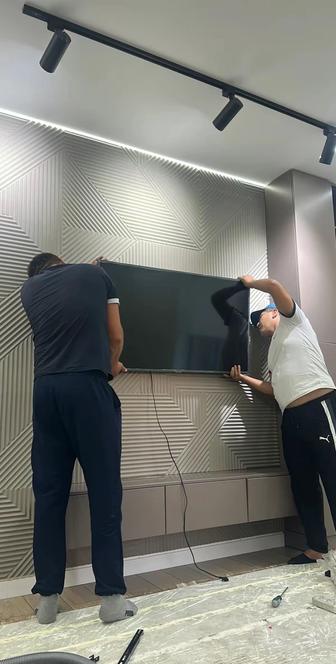 Установка подвеска телевизора