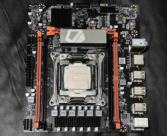 Комплект материнская плата X99E H55 и проц intel xeon E5 2640v3 кулер