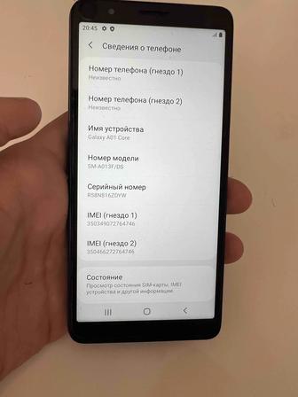 Продам телефон Samsung A01 core