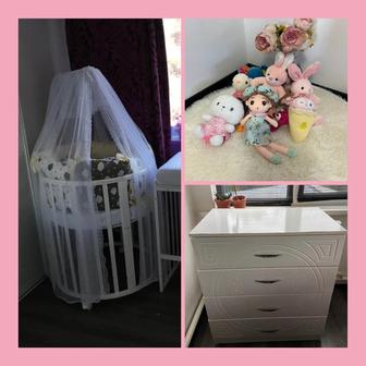 Комплект- 1 кроватка-трансформер 03 года комод! Игрушки в подарок!