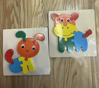 Новые 3D пазлы деревянные Собачка, Корова, 1шт. - 2000тг.