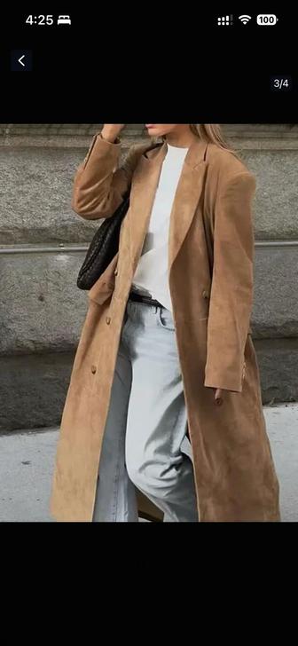 Замша тренч плащ женский