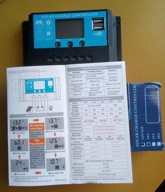 Солнечный контроллер ШИМ (PWM) 12/24В 10А для солнечных панелей
