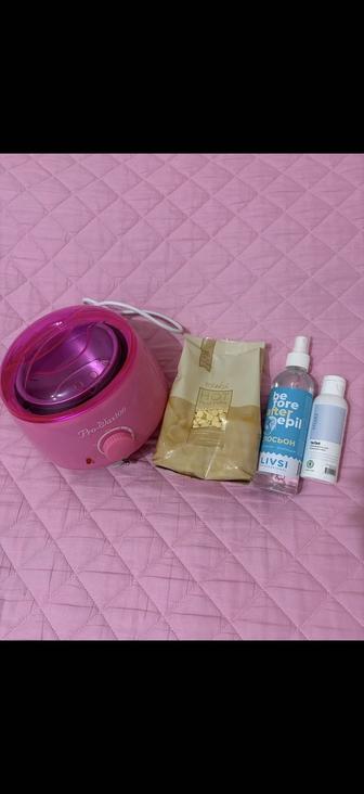 Pro-wax Набор шпатель, воскоплав, воск в гранулах, тальк, лосьон