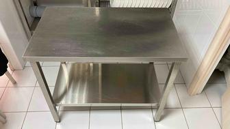 Островной стол ABAT с полкой, нержавеющая сталь