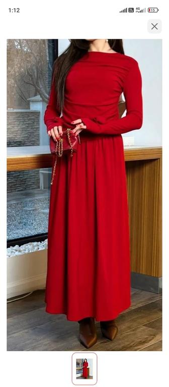 Повседневный платье, красный