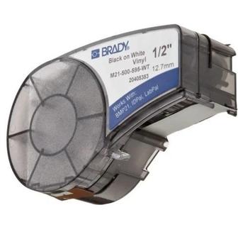 Лента 12.7мм/6.4м винил, черный на белом Brady M21-500-595-WT brd142807