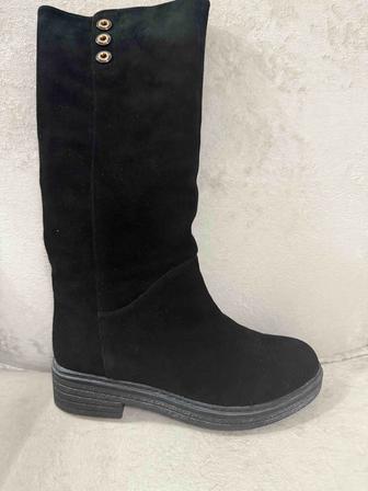 Сапоги замшевые