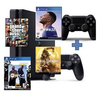 Продам пс4 на 1тб плюс 2 джойстика и аккаунт с 4 играми