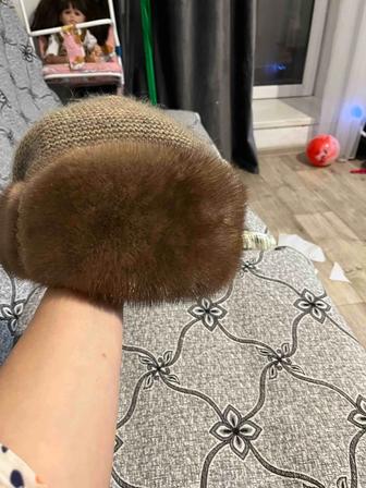 Продам шапку норковая с шарфом
