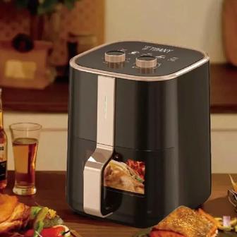 Аэрогриль электрический для дома 5л, с прозрачным окном 1800w мощная