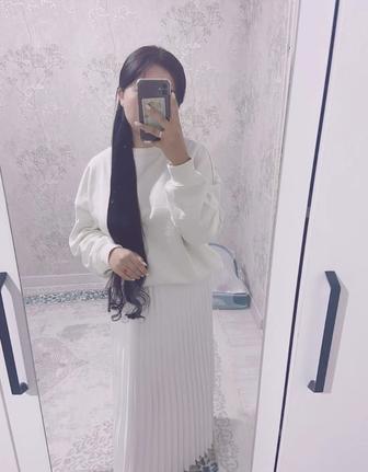 Юбка плиссе и кофта оферсайз