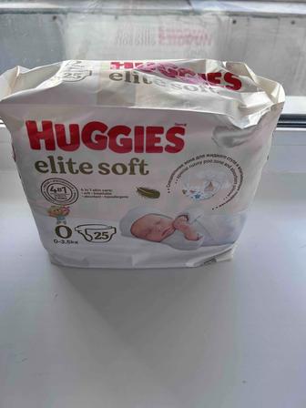 Памперсы huggies elite soft (0-3,5 kg) 25 штук