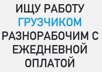 Ищу работу грузчик 
 с ежедневной оплатой парень