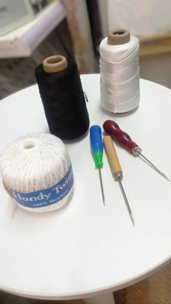 Шило, нить, иглы для прошивки документов