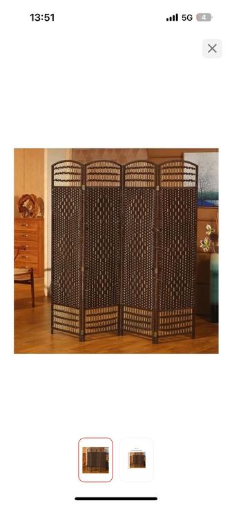 Ширма 4 секции NAZARMIR 42, коричневый