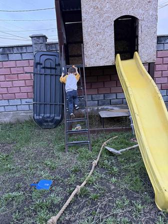 Домик игровой капитальный с песочницей без горки цена на горку отдельно