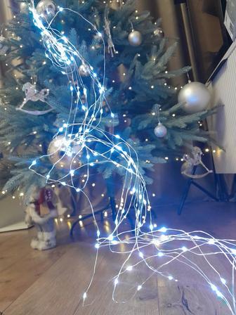 Гирлянда дождик холодный свет водопад красивый для украшения новый год