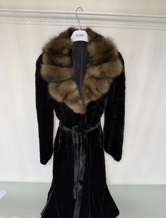 Шуба норковая стриженная ворот Соболь