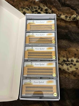 Накладные ресницы NESURA пучковые черный 12 11 10 мм