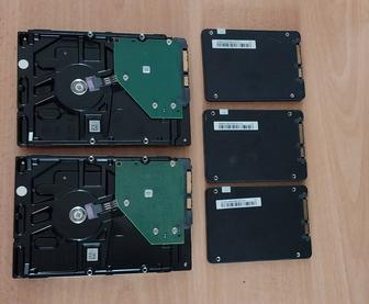 Продам набор из 2х hdd 1tb и 3х ssd sata 256gb