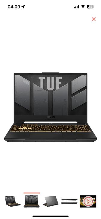 Ноутбук ASUS TUF Gaming F15 15.6 / 16 Гб / SSD 512 Гб / DOS / FX507ZC4-HN1