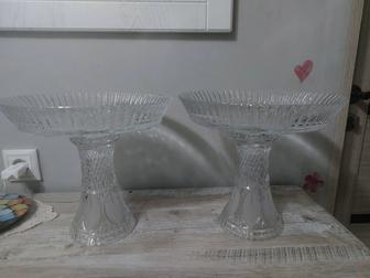 Хрустальные вазы-трансформеры, 2в1, пара.